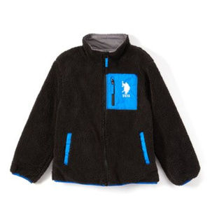 Black & Blue Tile Reversible Fleece Jacket